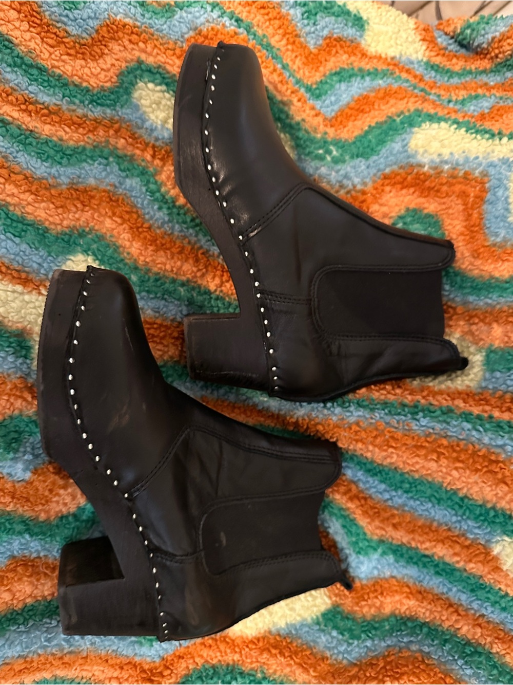 Troentorp Rockwell Black Middie Bootie Clogs size 38 US 7.5